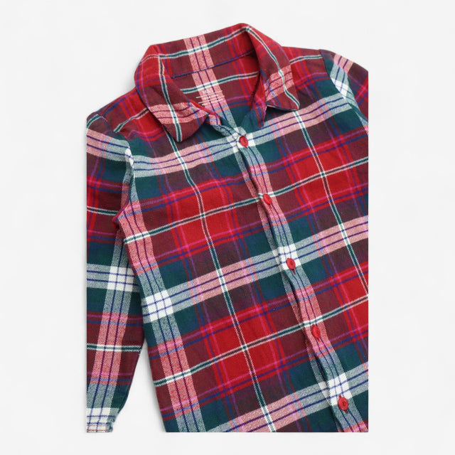 Sleepsuit red and green tartan 
