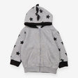 Hoody Zip Up Black and Grey Stars