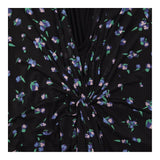 Dress Black Floral Maxi V-Neck Front Twist Long Sl