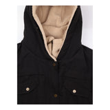 Coat Black Sherpa Fleece Lined Hooded Parka