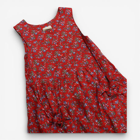 Laura Ashley Jumpsuit Sleeveless Red Blue Flowers
