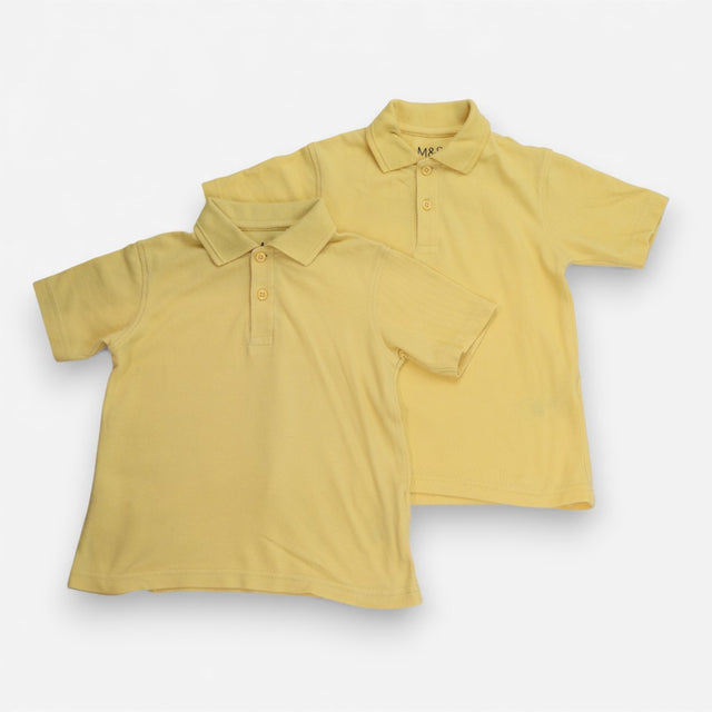 Polo Shirts Short Sleeve Yellow 2 Pack