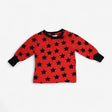 T-shirt Long Sleeve Red and Black Stars