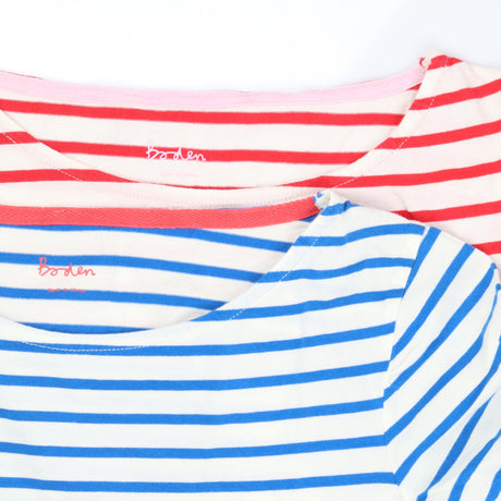 Breton Stripe T-Shirts Blue Red Cotton 2 Pack