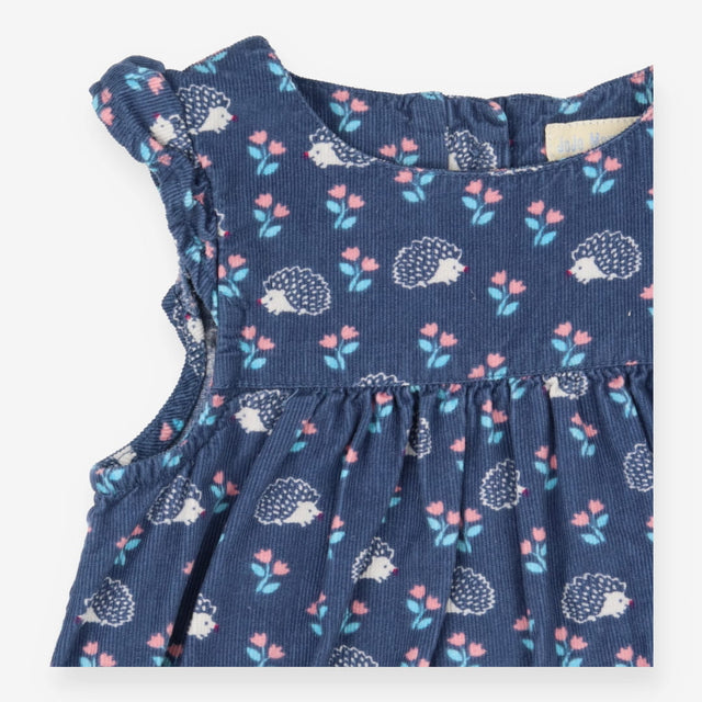 Cord navy dress hedgehogs and floral