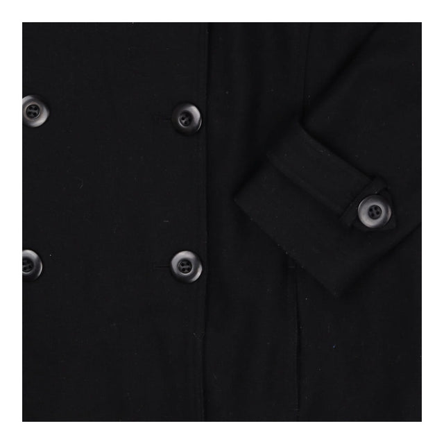 Black double breasted maternity coat