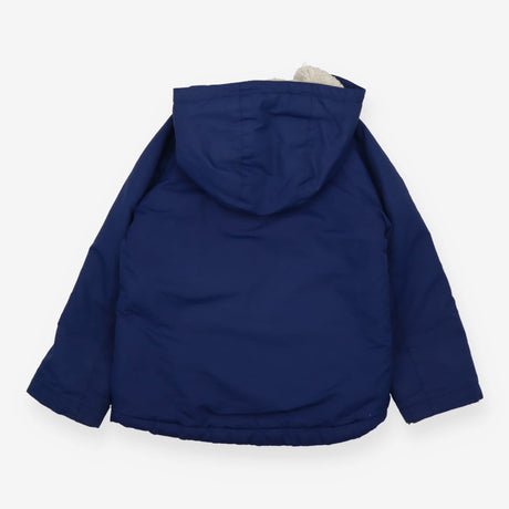 Coat blue fur lined red edging and zip