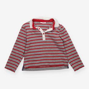 Grey and Red Striped Reindeer Long Sleeve