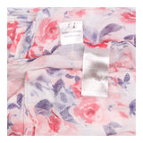 Muslin Extra Large White with Floral Pink and Purp