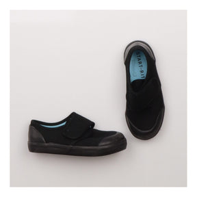 Black rip-tape canvas school plimsolls