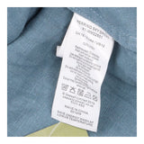 Midi Shirt Dress Teal Blue Linen V Neck Belted