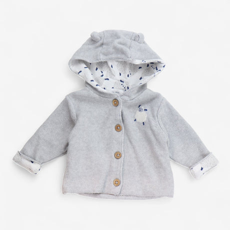 Cardigan with Hood Grey and Sheep