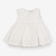 Dress white SS net sleeve tuille lining
