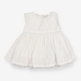 Dress white SS net sleeve tuille lining