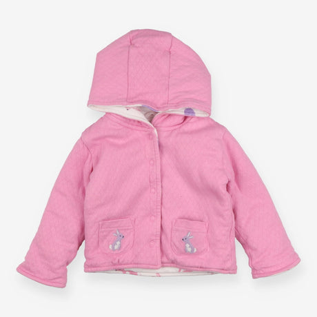Coat hooded pink rabbits