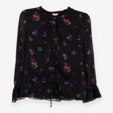 Boho Floral Blouse, Black