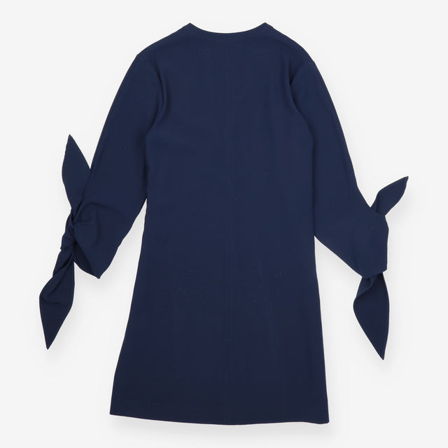 Tunic Dress Navy Long Sleeve V Neck Relaxed Shift