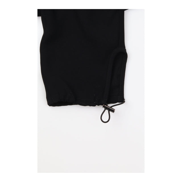 Black Elastic Waist Drawstring Toggle Cuffed Trous