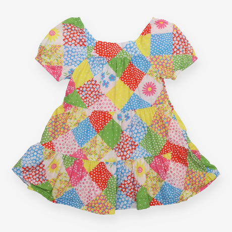 Dress short sleeve flowers 