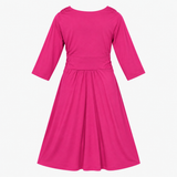 Midi Dress Fuchsia Pink Knot Front Maternity
