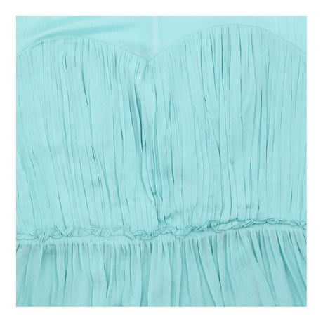 Dress Lined High Neck Gathered Midi Seafoam Green