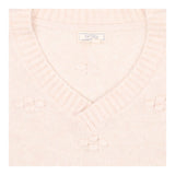 Ivory Alpaca Blend V-Neck Jumper with Textured Kni