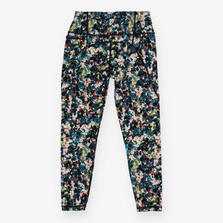 Power Gym Leggings Blue Abstract Floral 7/8 Sculpt