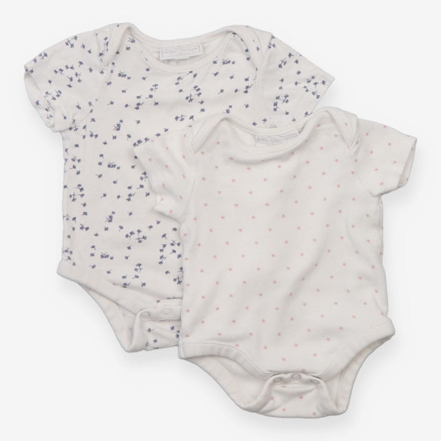 Bodysuits White with Pink Stars and Blue Flowers 2