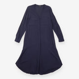 Crepe shirt dress navy