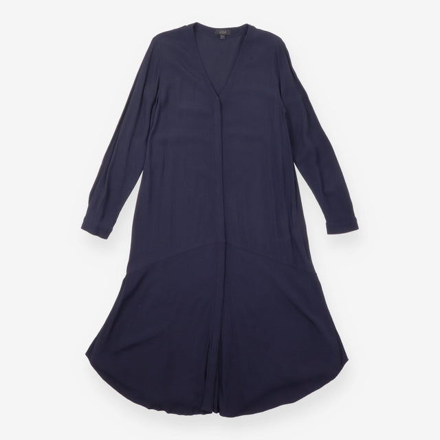 Crepe shirt dress navy