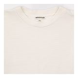 Ribbed Long Sleeve Crew Neck Sweatshirt Off White
