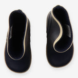 Navy wellies with cream band