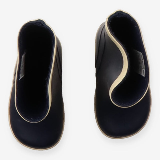 Navy wellies with cream band
