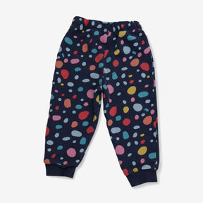 Navy joggers colourful spots 