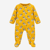 Yellow Zebra Zip Up Sleepsuit