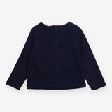 T-shirt long sleeves navy smile cat