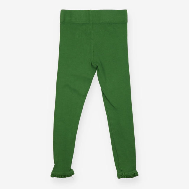 Green ribbed leggings