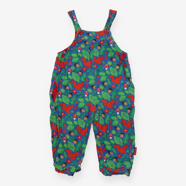 Dungarees cord blue squirrel green leaf