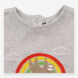 T-shirt grey sloth and rainbow