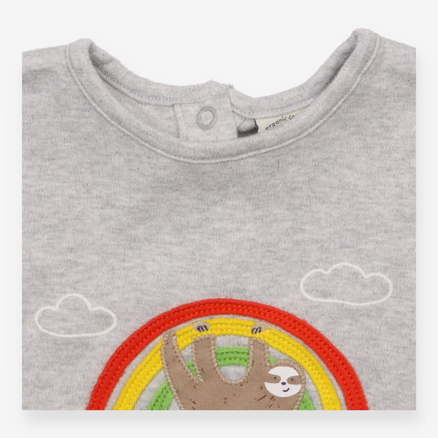 T-shirt grey sloth and rainbow