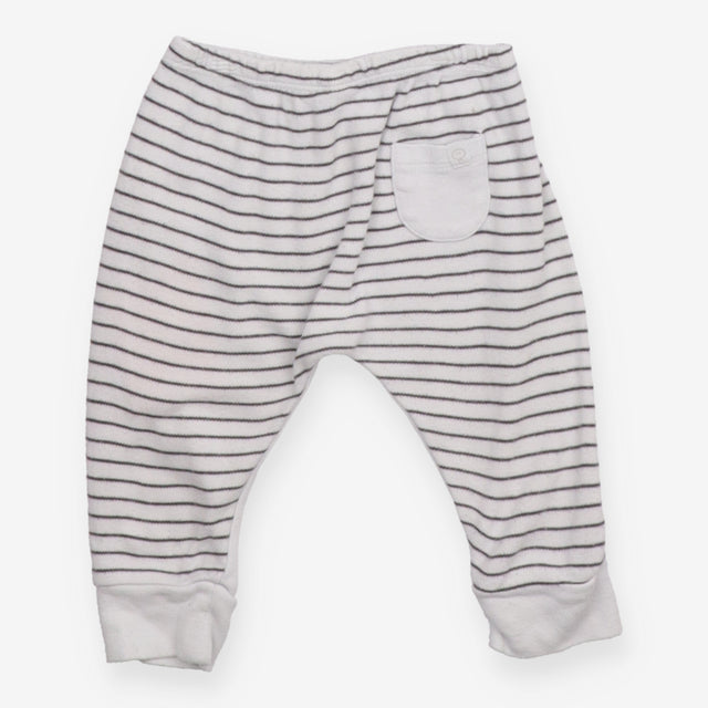 White front leggings with Black stripes