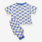 Blue Check Construction Vehicles Pyjamas