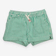 Shorts green white striped