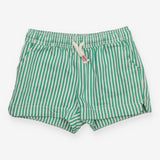 Shorts green white striped