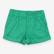 Shorts green pleat fronts turn ups