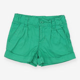 Shorts green pleat fronts turn ups