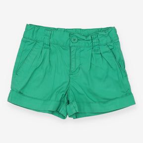 Shorts green pleat fronts turn ups
