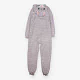 Onesie grey ribbed rabbit
