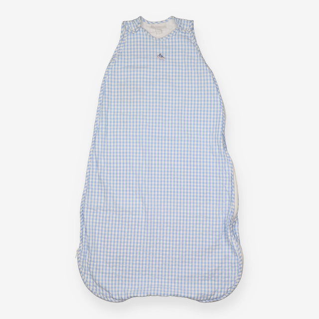 Sleeping Bag Blue Gingham with Boat Applique
