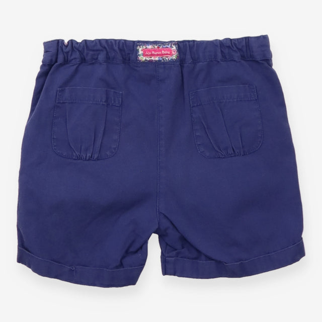 Purple Denim Shorts Floral Lined